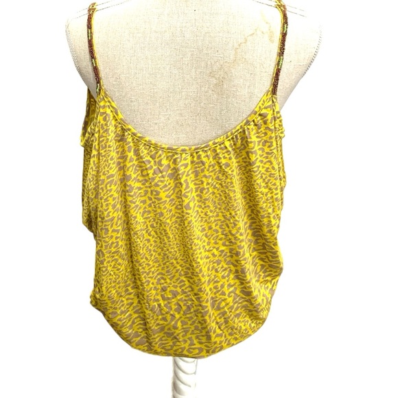 Jessica Simpson Yellow Leopard Print Crop Top - Picture 2 of 4
